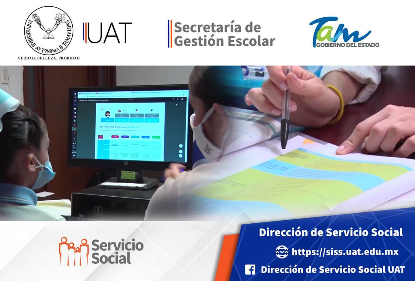 Lanza UAT convocatoria “Cuenta conmigo” para apoyar con el Servicio Social a niñez escolar de primaria