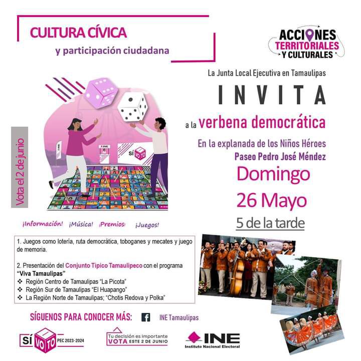 El #INE en #Tamaulipas sigue promoviendo la cultura cívica del voto para este 2 de junio.